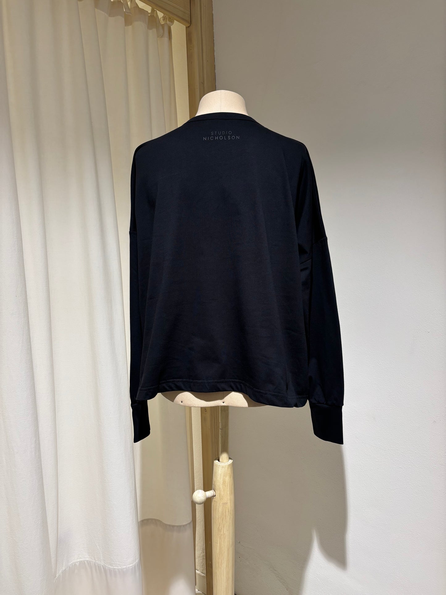 W Loop Long Sleeve T-Shirt - STUDIO NICHOLSON - Black
