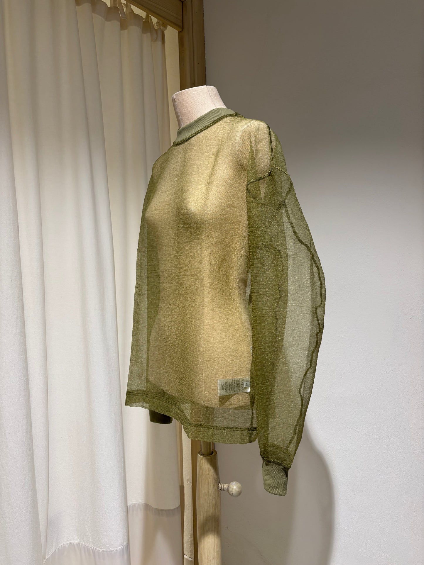 W Organza Sweatshirt - ESTHE - Green