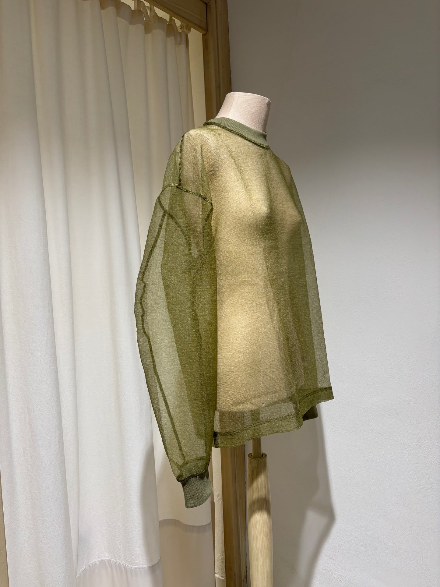 W Organza Sweatshirt - ESTHE - Green