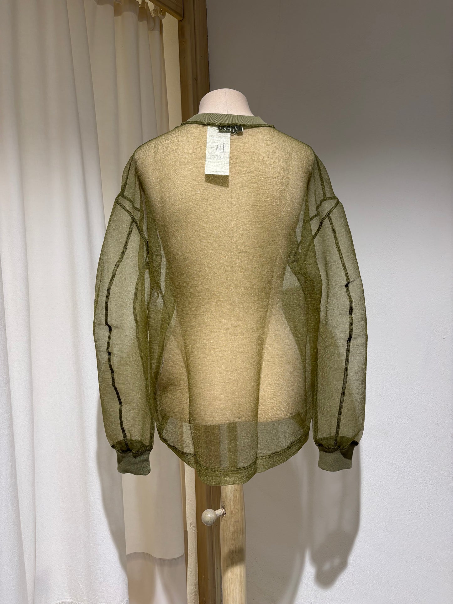 W Organza Sweatshirt - ESTHE - Green