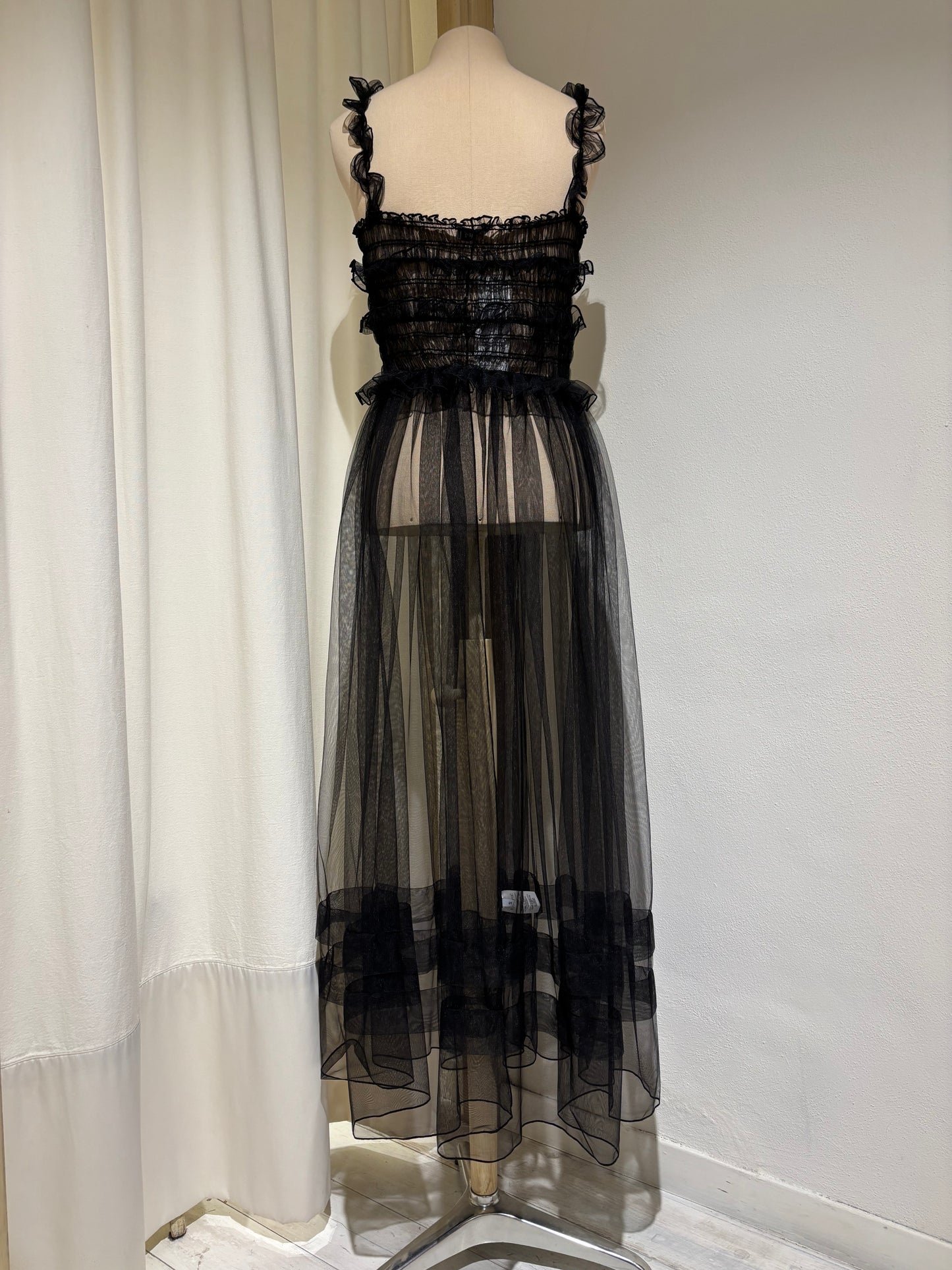 W - Tulle Ruffle Sundress - ESTHE - Black