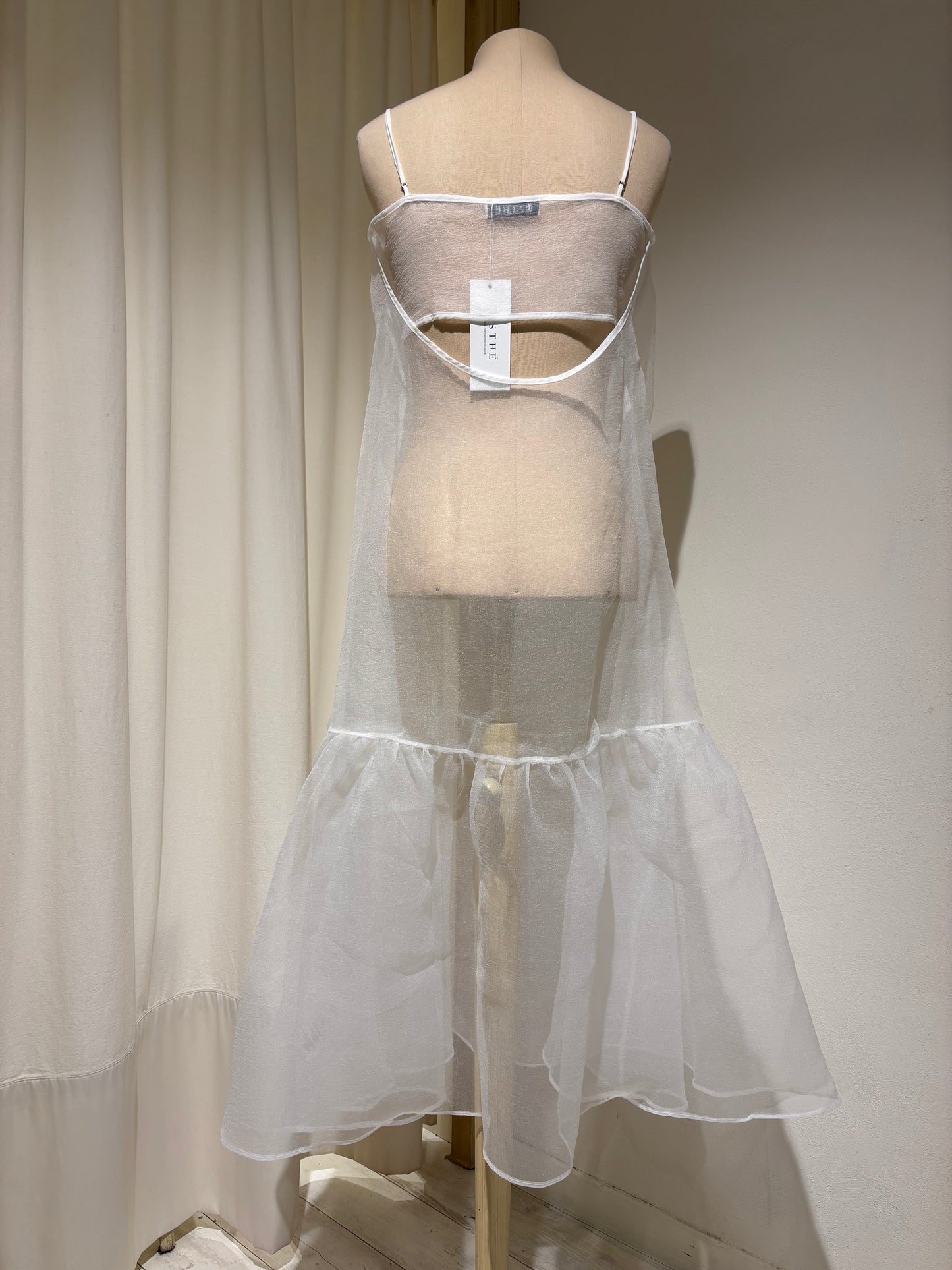 W Cut-Out Organza Dress - ESTHE - White