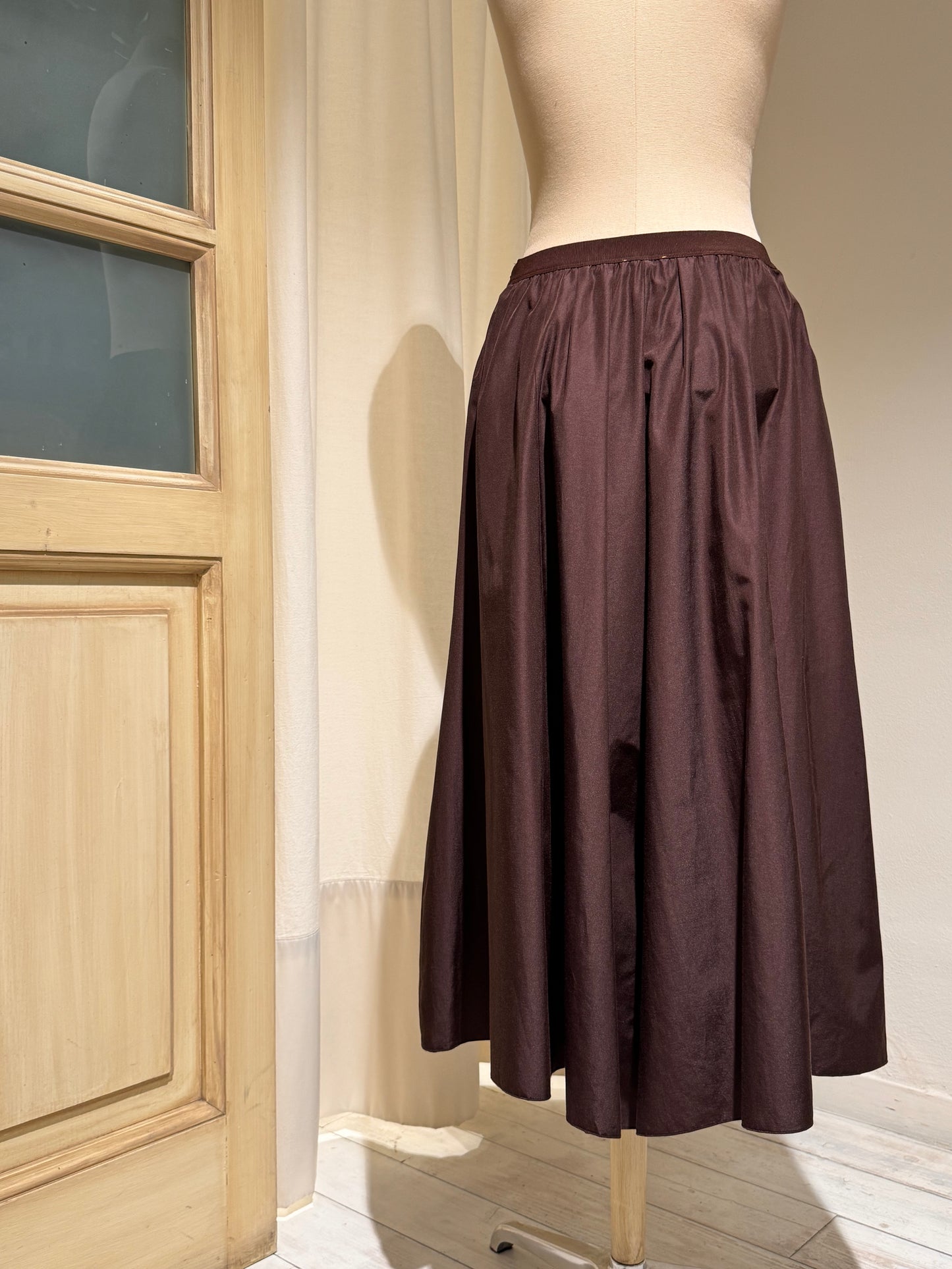 W - Taffetà Skirt - FORTE FORTE - Chocolate