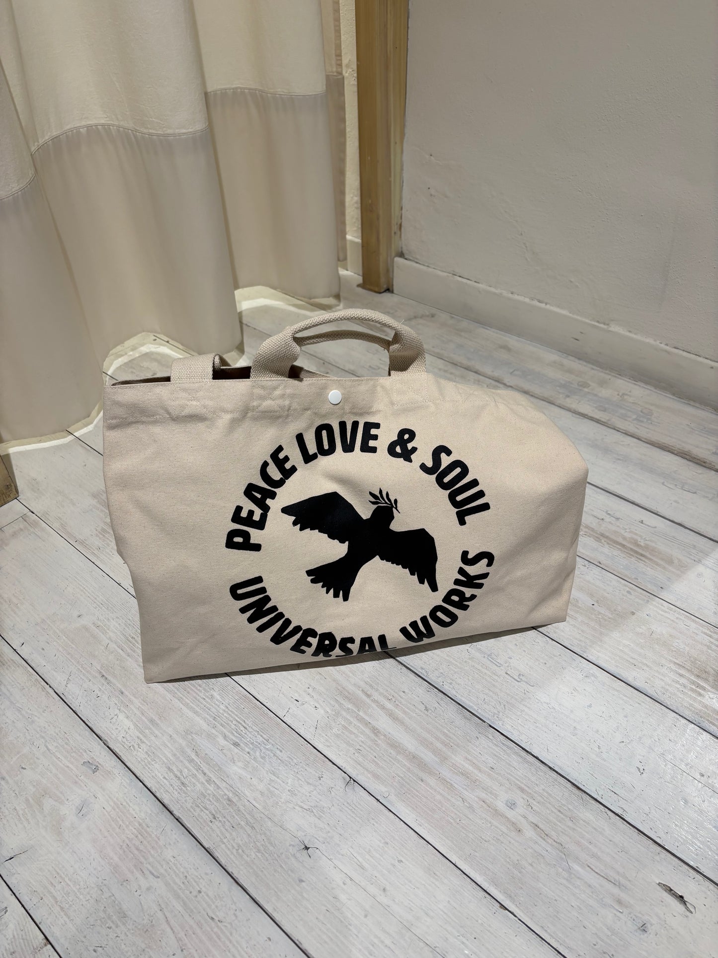 M & W Market Tote in Ecru Canvas - UNIVERSAL WORKS - Ecru