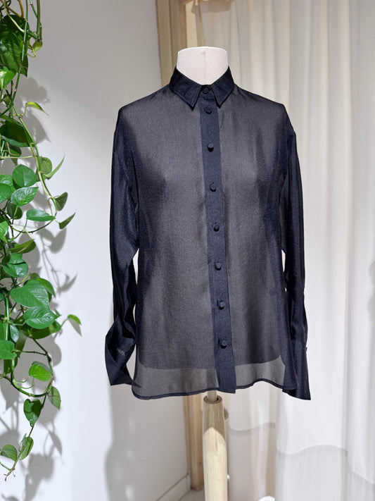 W Contemporary Organza Shirt - FORTE FORTE Black
