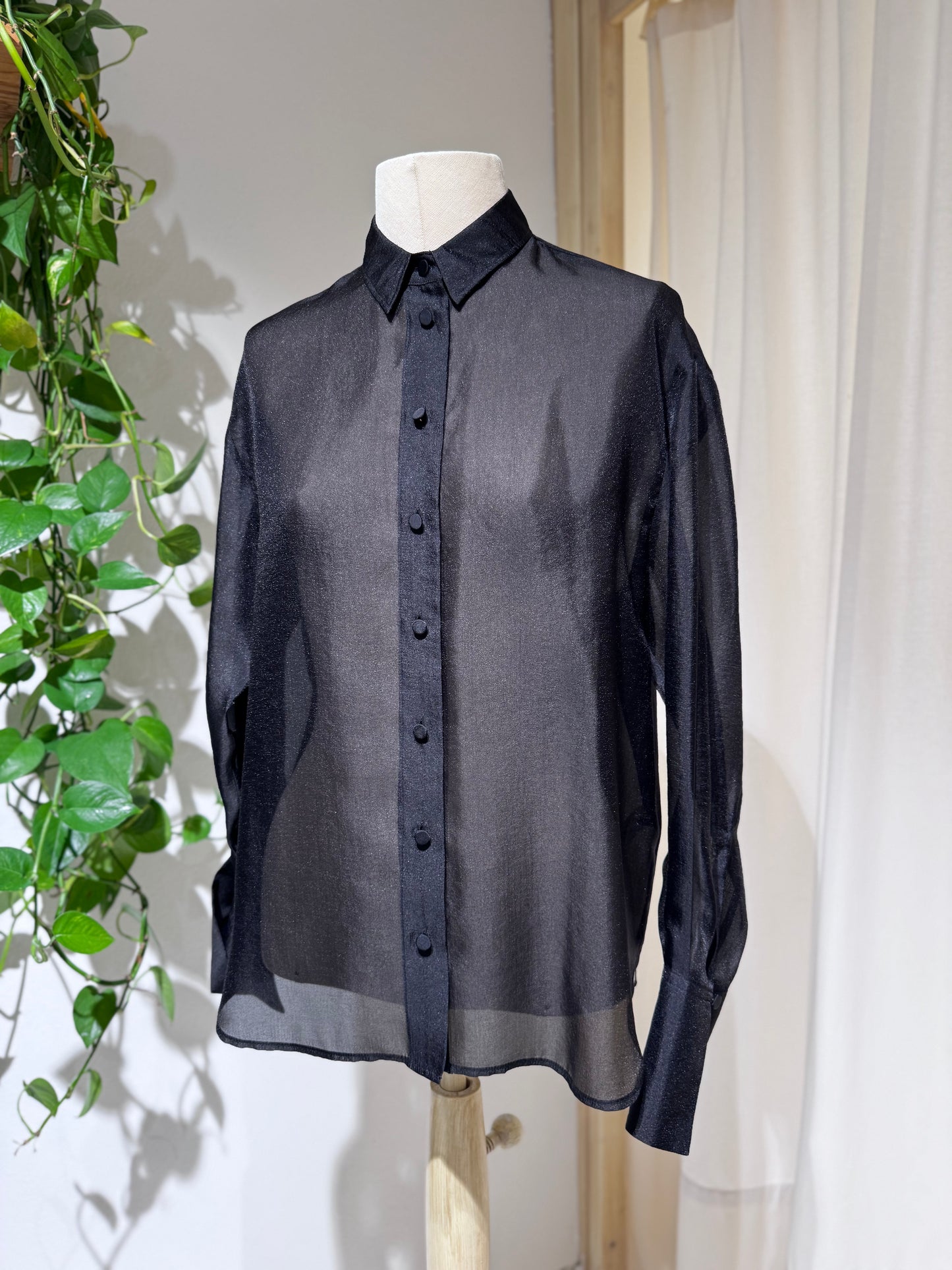 W CUPRO SHIRT - FORTE FORTE - Black