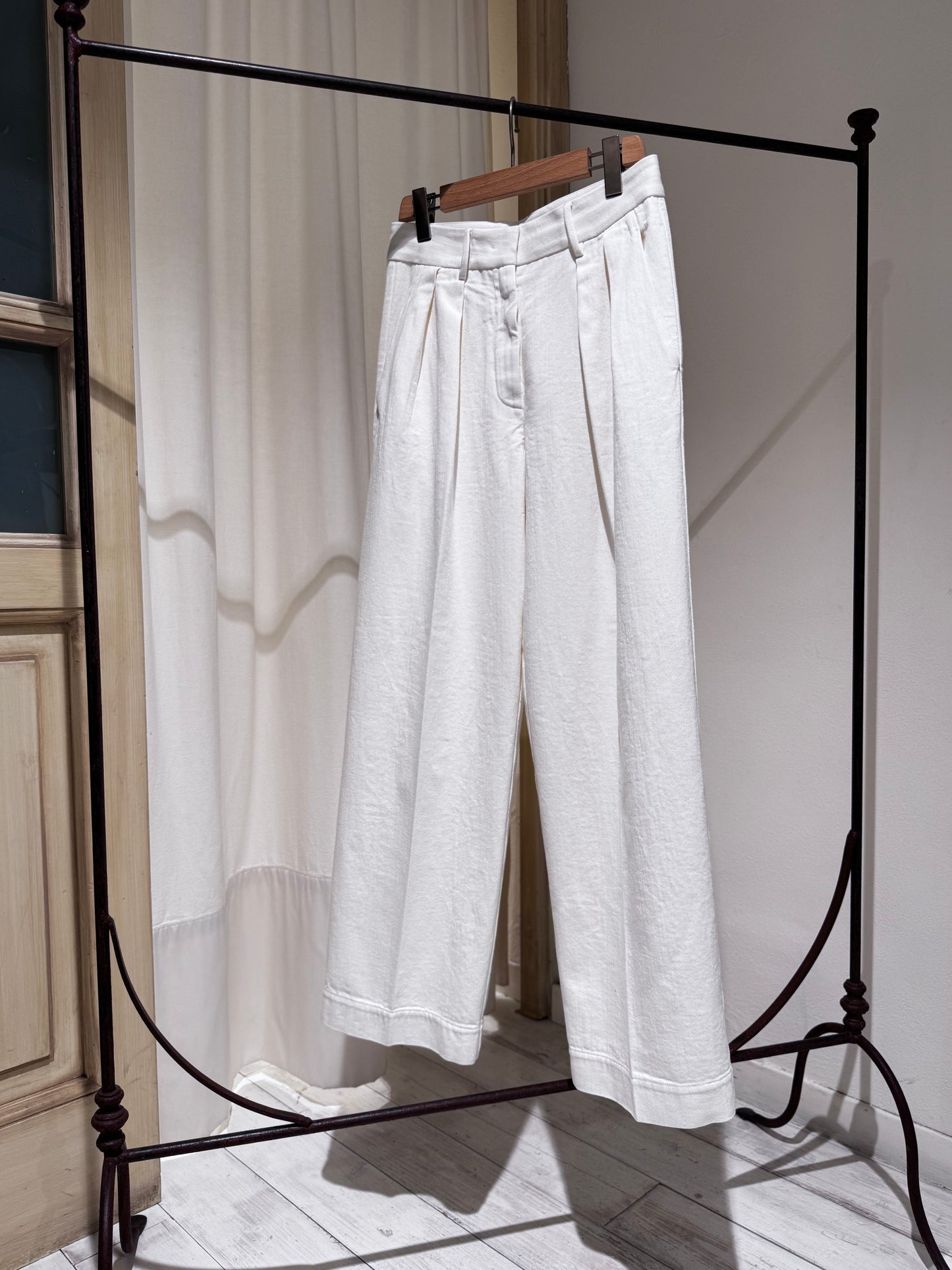 W Pant Pleated - FORTE FORTE - Milk