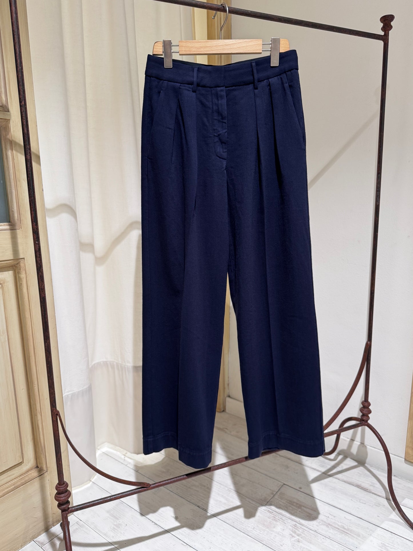 W Pant Pleated - FORTE FORTE - Navy
