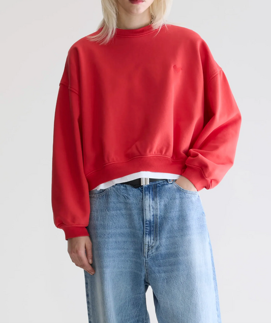 W Fancy cropped crewneck sweatshirt - BELLEROSE - Red
