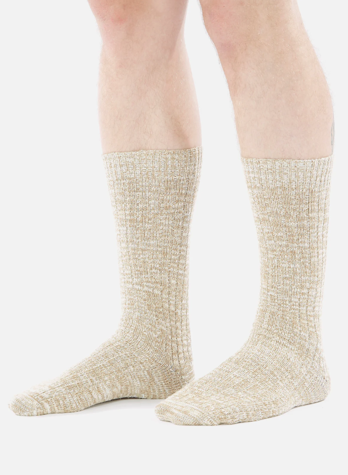 M Slub Knit Slub Sock - UNIVERSAL WORKS - Dark Sand