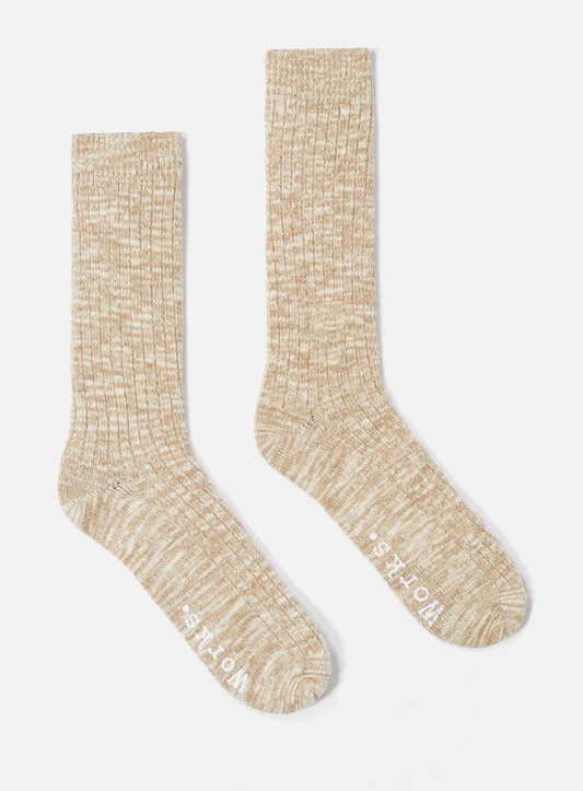 M Slub Knit Slub Sock - UNIVERSAL WORKS -  Dark Sand