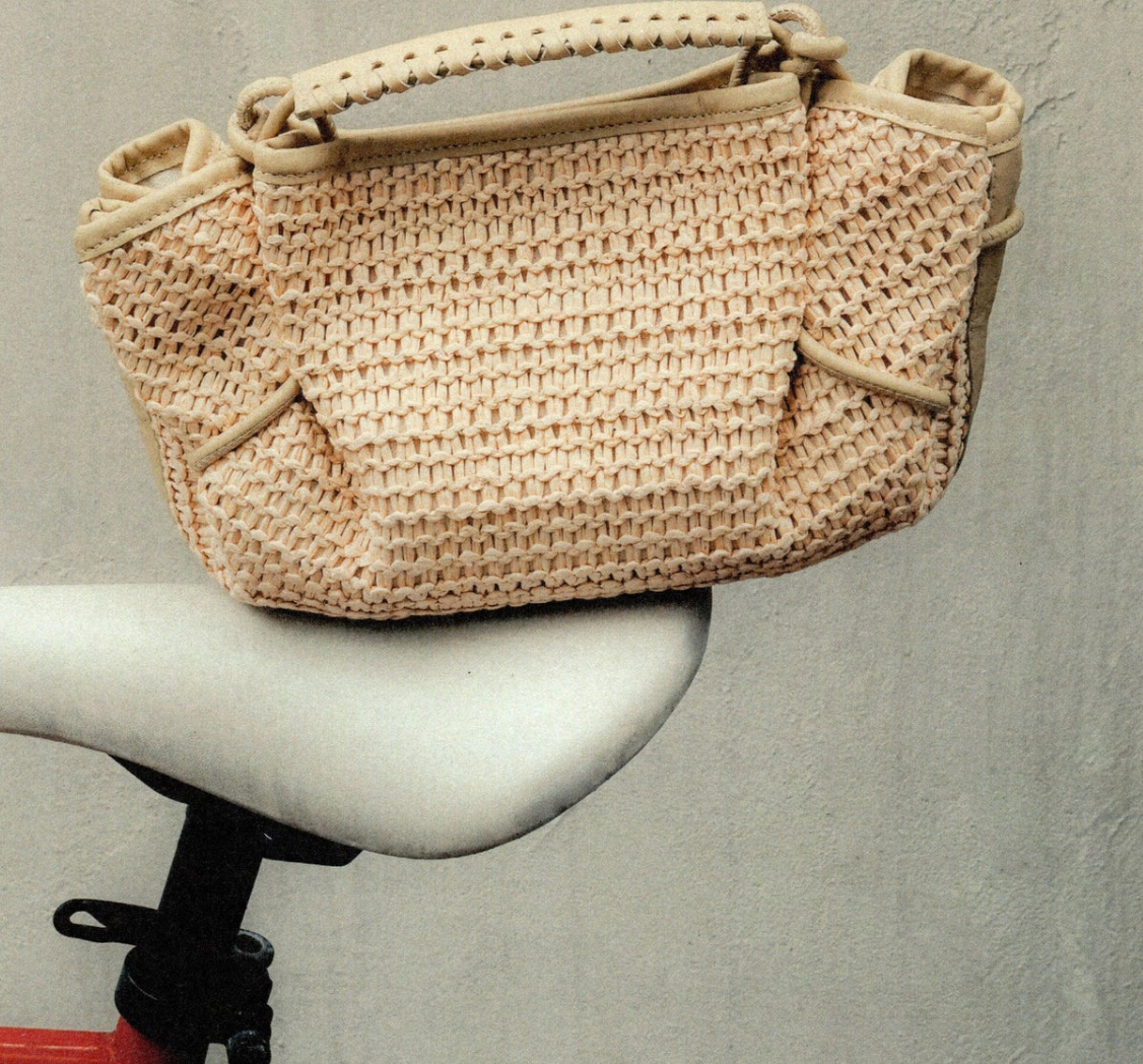 W Arta Mini Raffia Pleated Crossbody Bag - HEREU - Natural