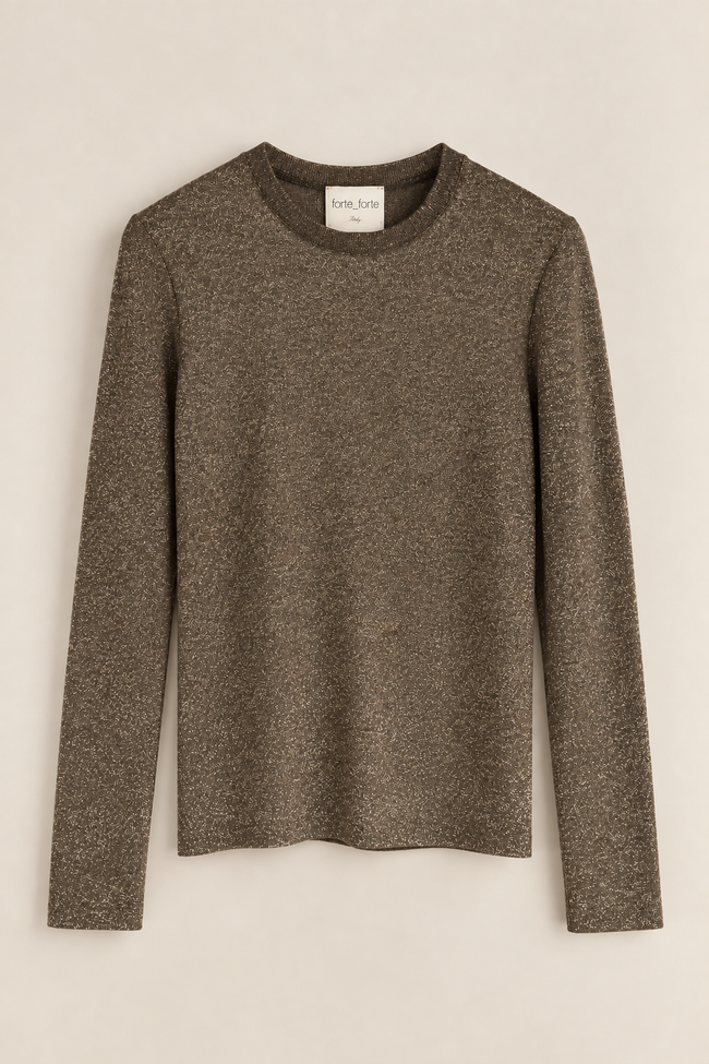 T-shirt girocollo in jersey lurex - FORTE FORTE