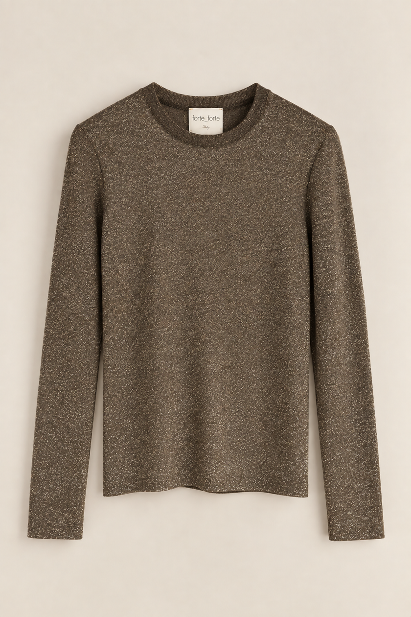 Lurex jersey crew neck T-shirt - FORTE FORTE