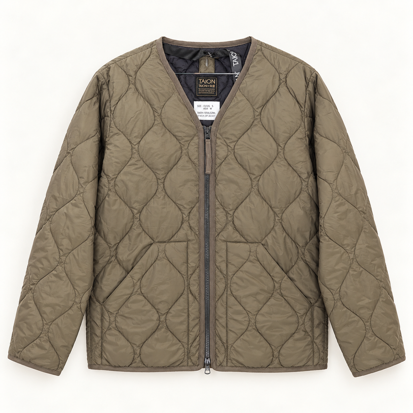 MILITARY V NECK W-ZIP DOWN JKT (Soft Shell) - TAION