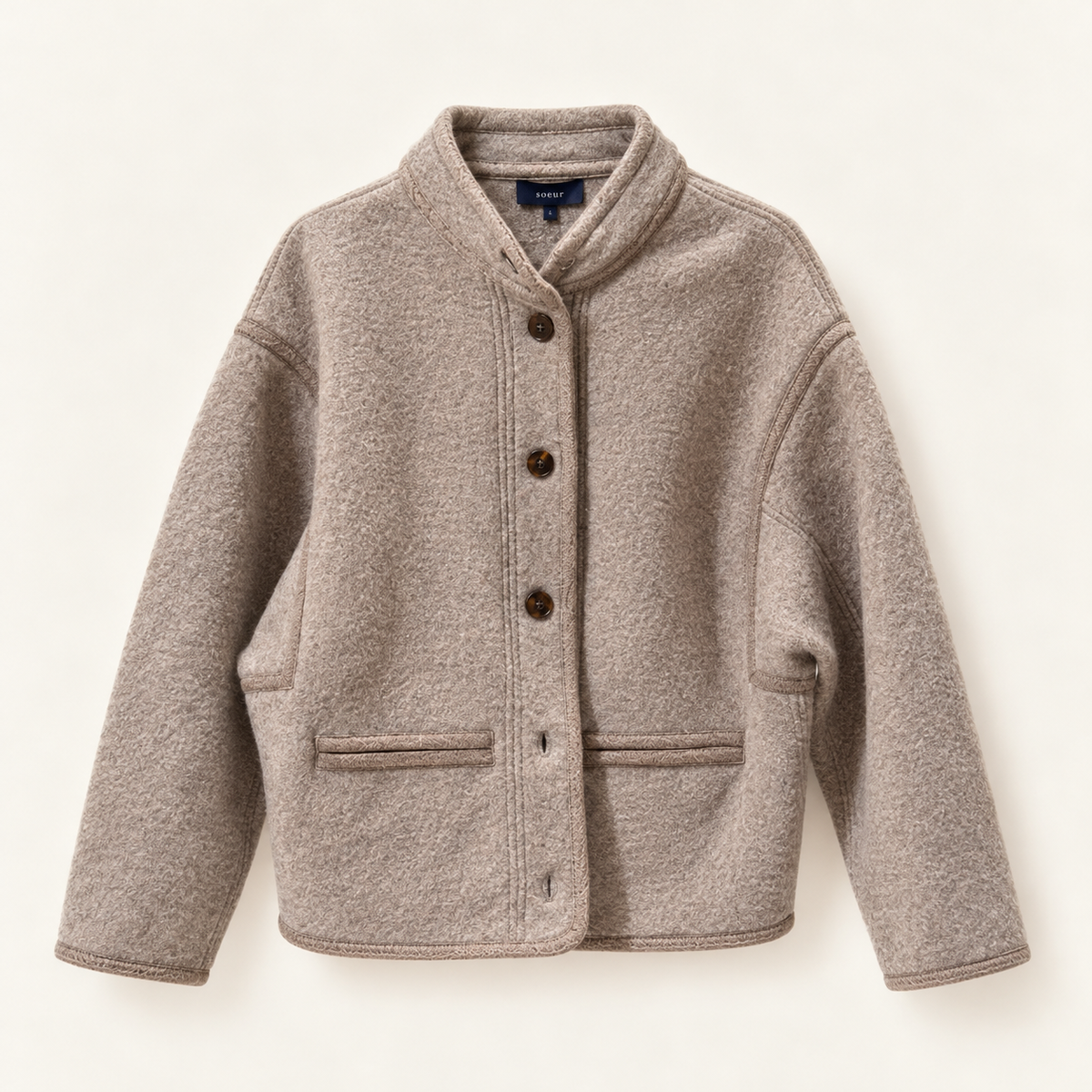 GIACCA OLYMPE - BEIGE GRIGIO - SOEUR