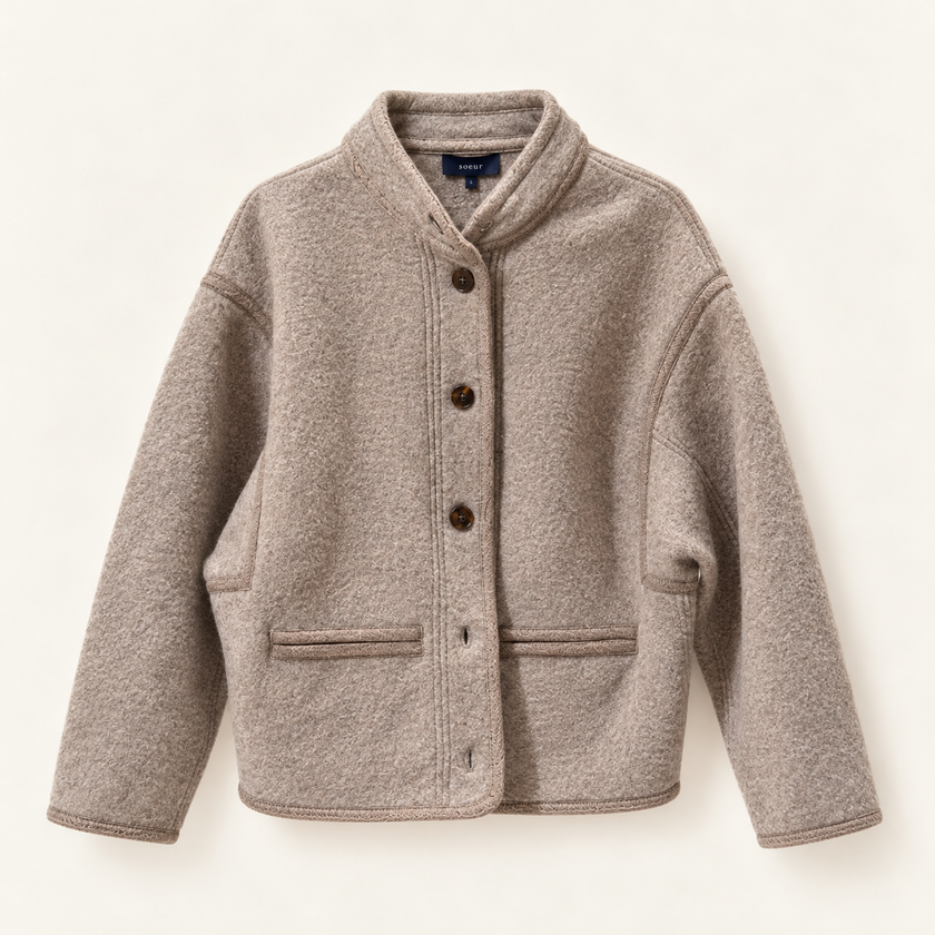 GIACCA OLYMPE - BEIGE GRIGIO - SOEUR