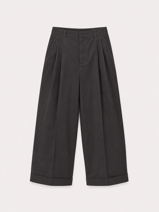 WATSON PLEATED POPLIN TROUSERS - SOEUR