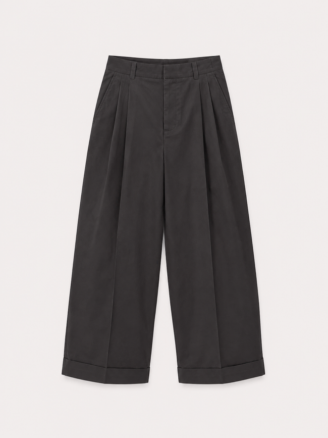 WATSON TOUSERS WITH PLEATS IN POPELIN - SOEUR