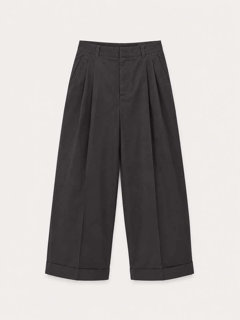 WATSON PLEATED POPLIN TROUSERS - SOEUR