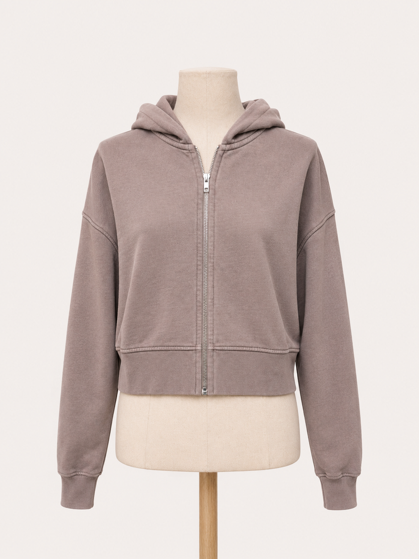 ORGANIC CROP ZIP HOOD - COLORFUL STANDARD