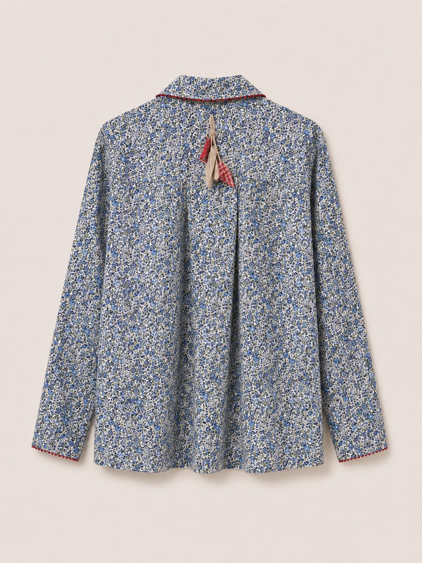 W REVERSIBLE BLAZER - I LOVE PÈRO - Blue/LibertyFlowers