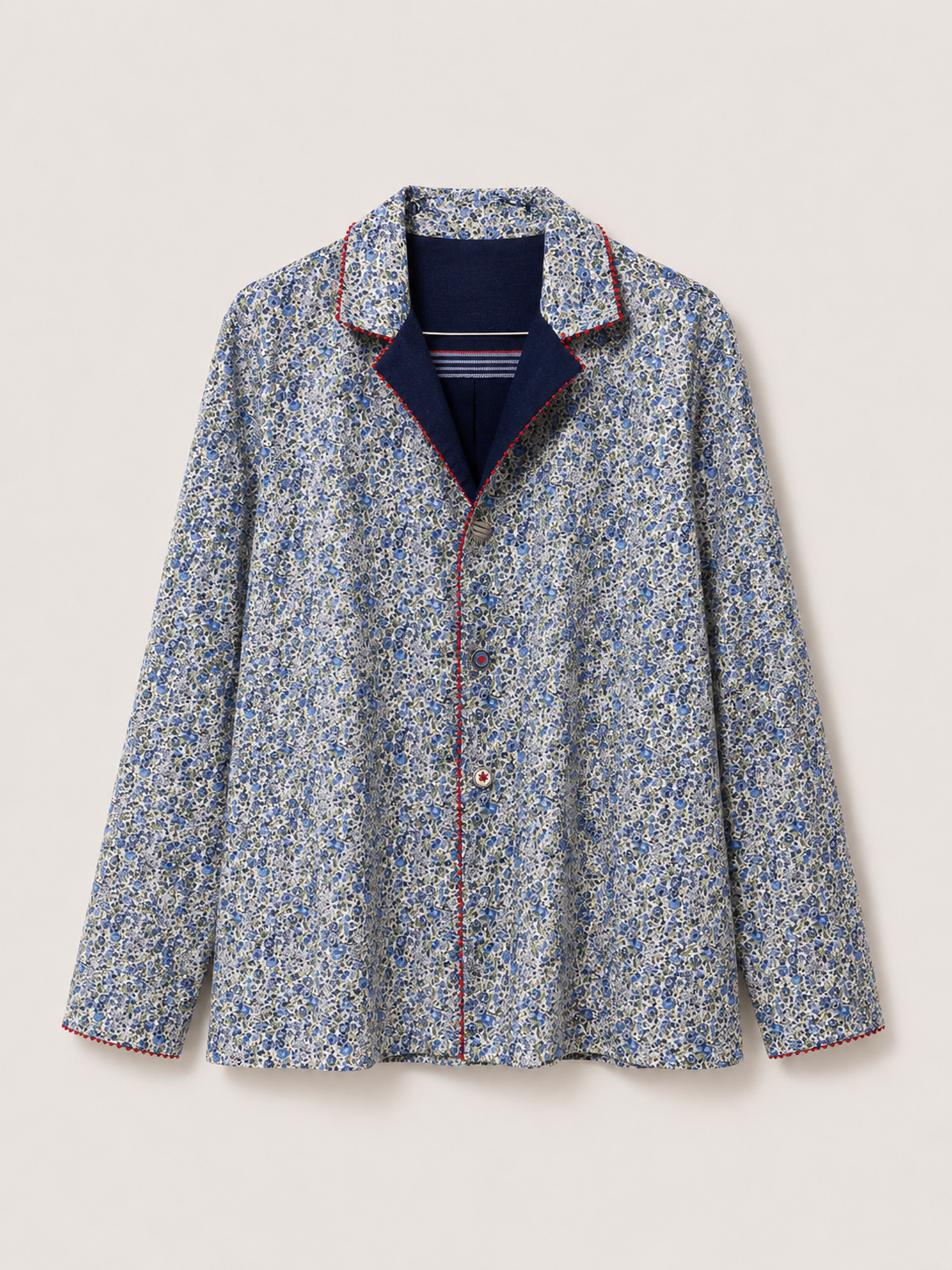 W REVERSIBLE BLAZER - I LOVE PÈRO - Blue/LibertyFlowers
