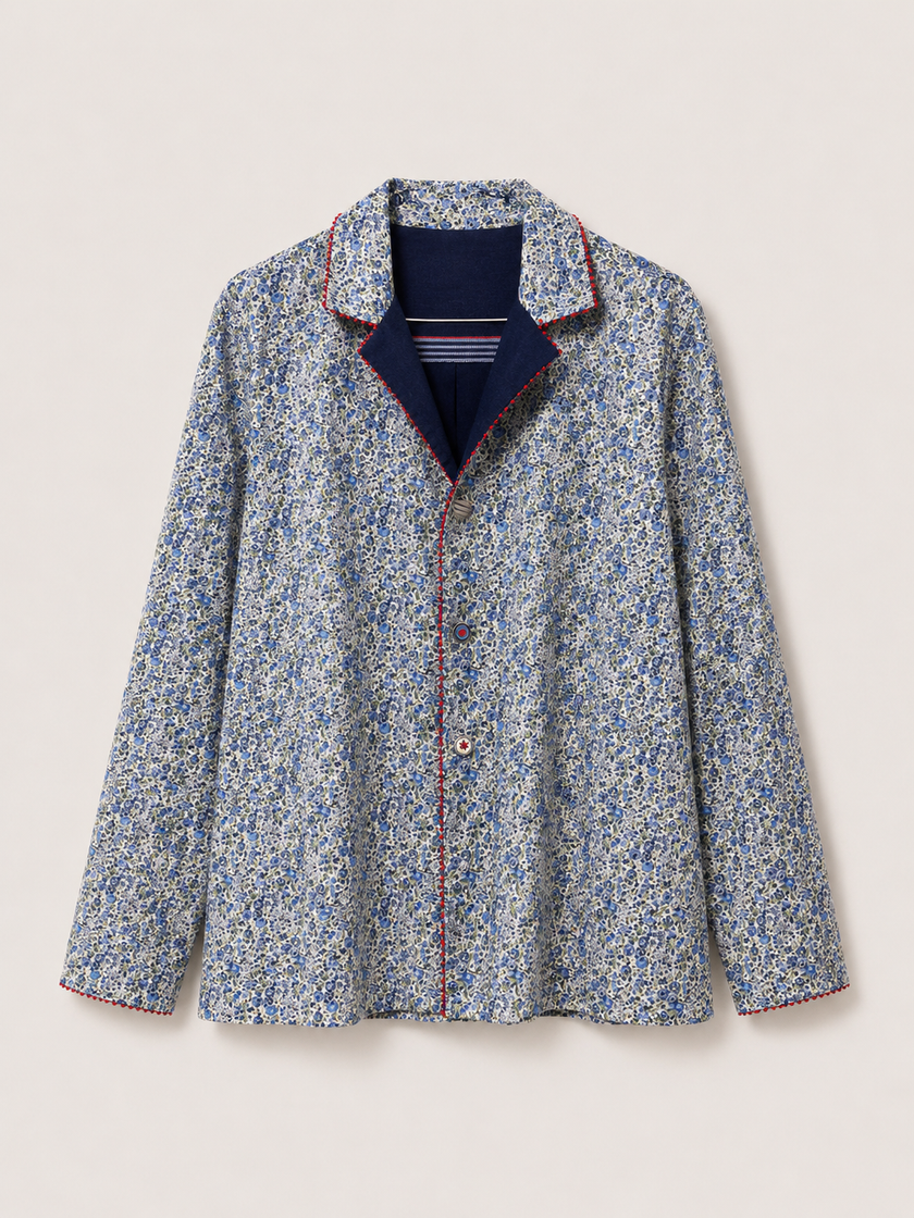 W REVERSIBLE BLAZER - I LOVE PÈRO - Blue/LibertyFlowers
