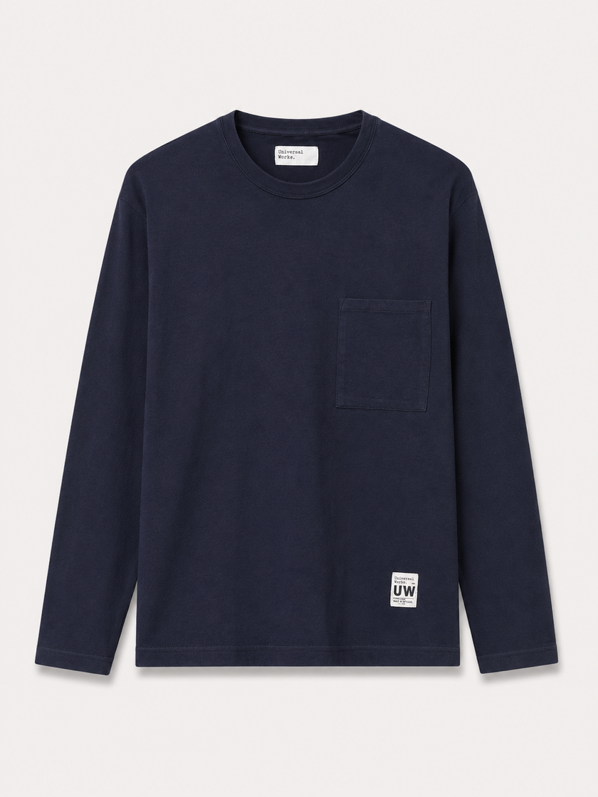 SINLGE LONG SLEEVE T-SHIRT POCKET TEE - UNIVERSAL WORKS