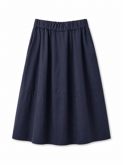 ELASTICATED WAIST MIDI SKIRT - LABO.ART