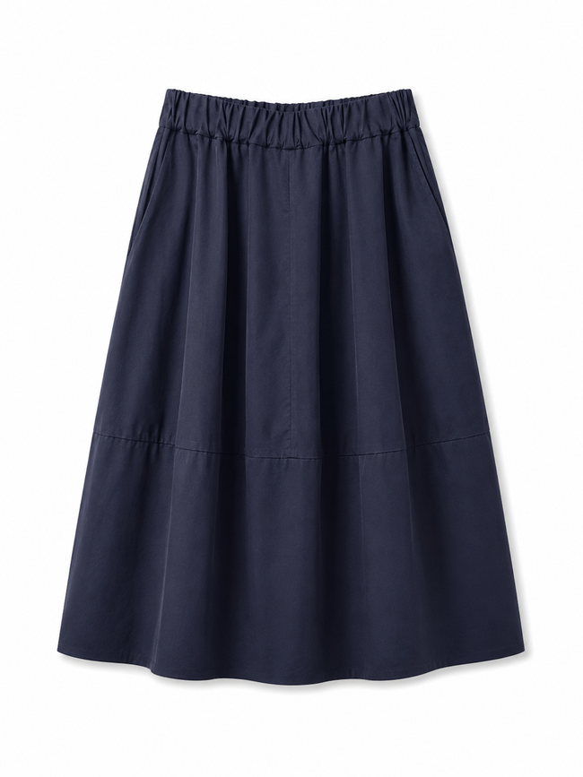 ELASTICATED WAIST MIDI SKIRT - LABO.ART