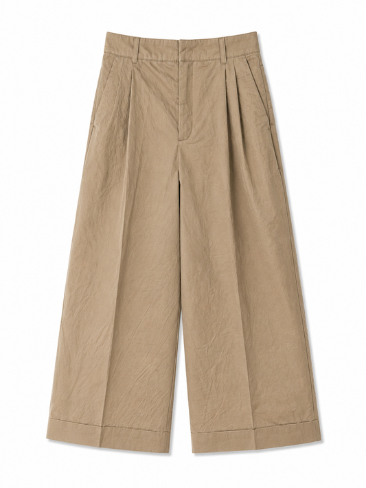 WATSON PLEATED POPLIN TROUSERS - SOEUR