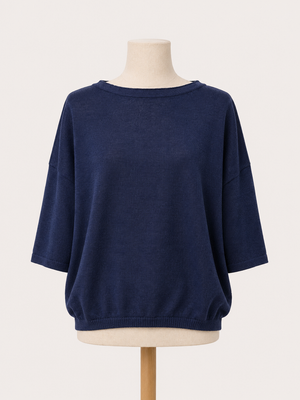 LINEN PULL KNIT BOAT NECK - MA'RY'YA