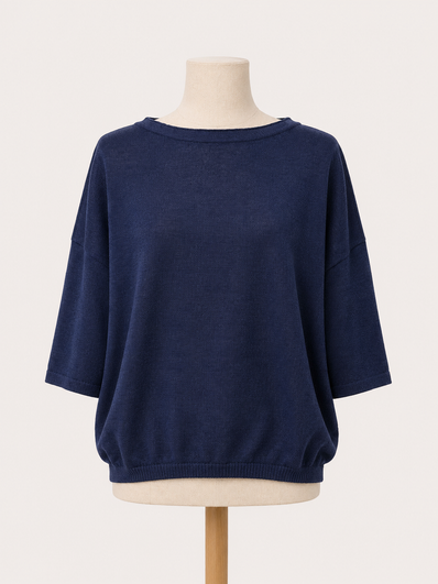 LINEN PULL KNIT BOAT NECK - MA'RY'YA