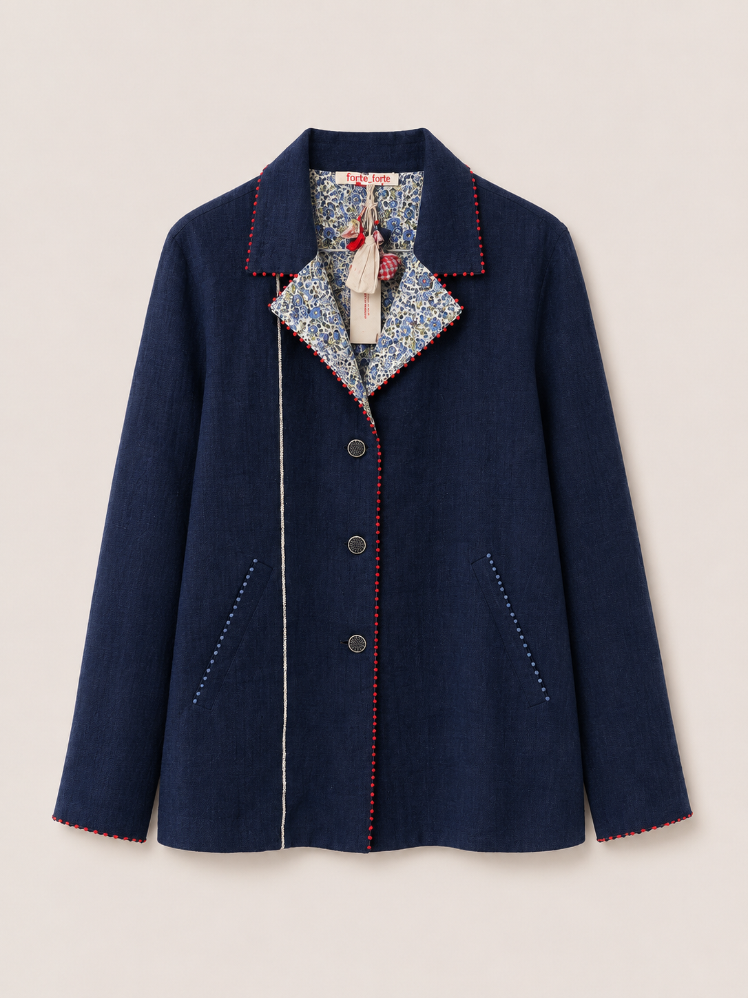 W REVERSIBLE BLAZER - I LOVE PÈRO - Blue/LibertyFlowers