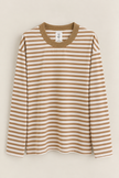 STRIPED LONG SLEEVES HEAVY T-SHIRT - HAVE A GOOD DAY