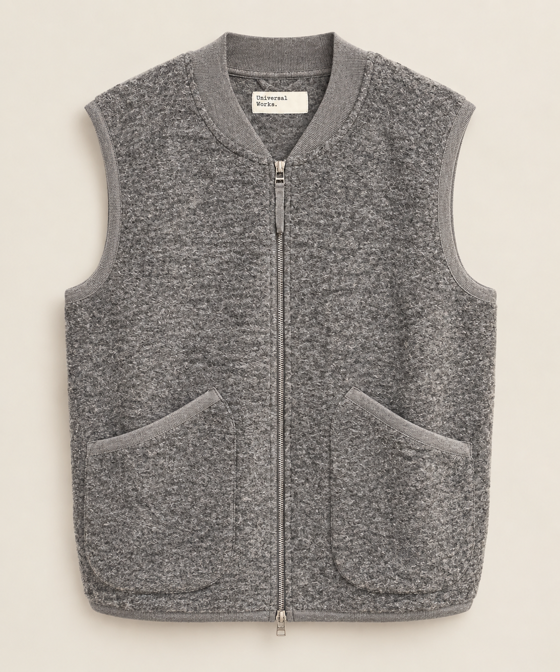 Zip Waistcoat Wool Fleece - UNVIVERSAL WORKS