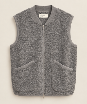 Zip Waistcoat Wool Fleece - UNVIVERSAL WORKS