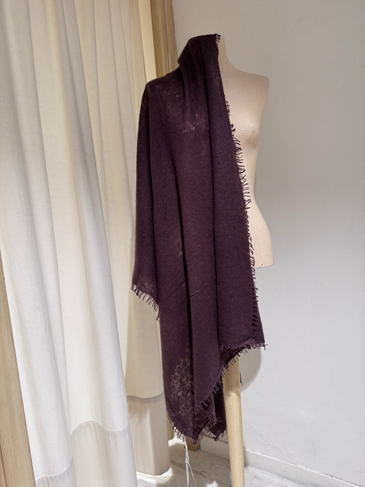W Pure Cashmere Scarf - MOULETA - Brown