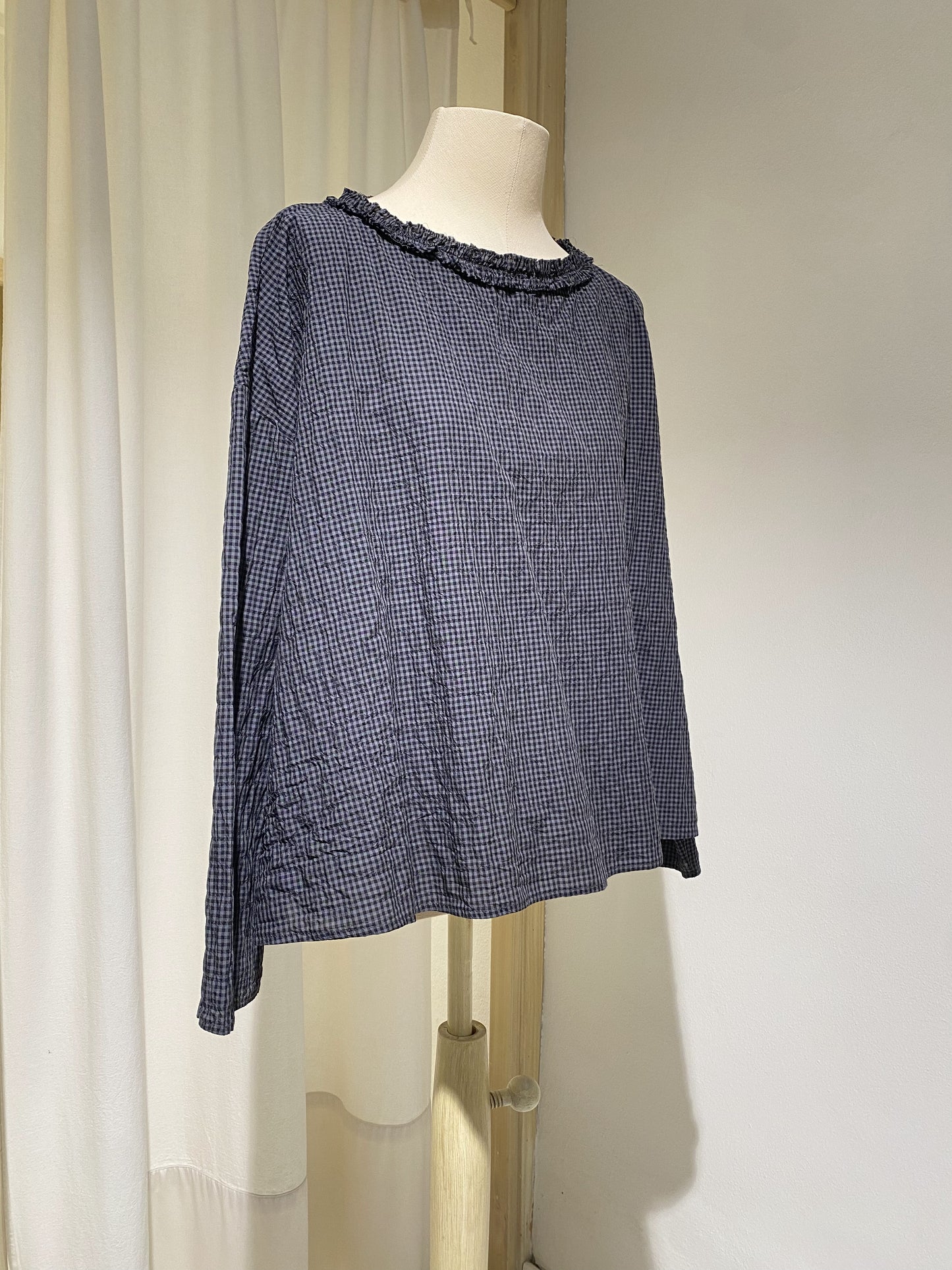 W BLOUSE - APUTNOB - CHECK DARKGREY/BLACK