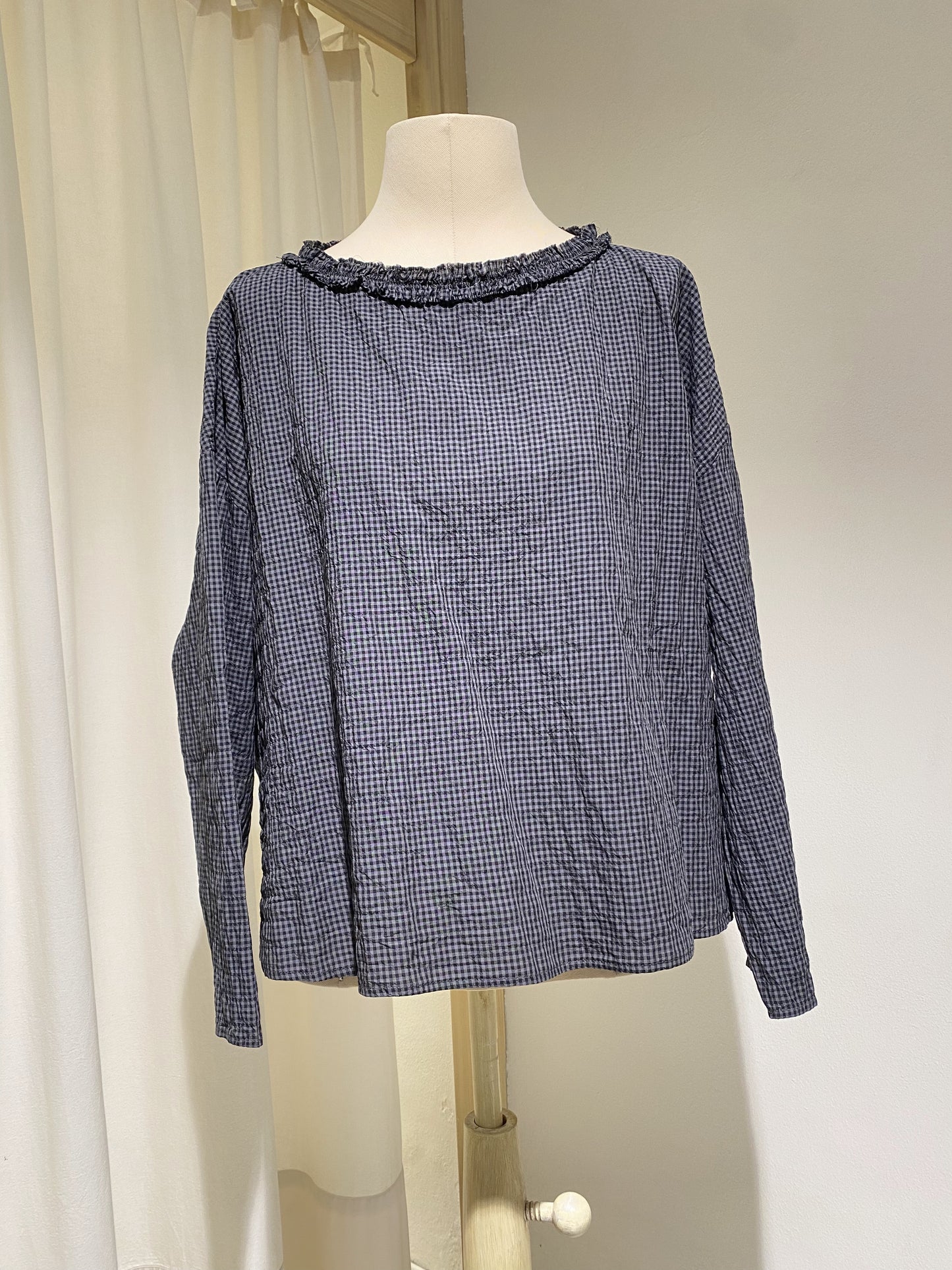 W BLOUSE - APUTNOB - CHECK DARKGREY/BLACK