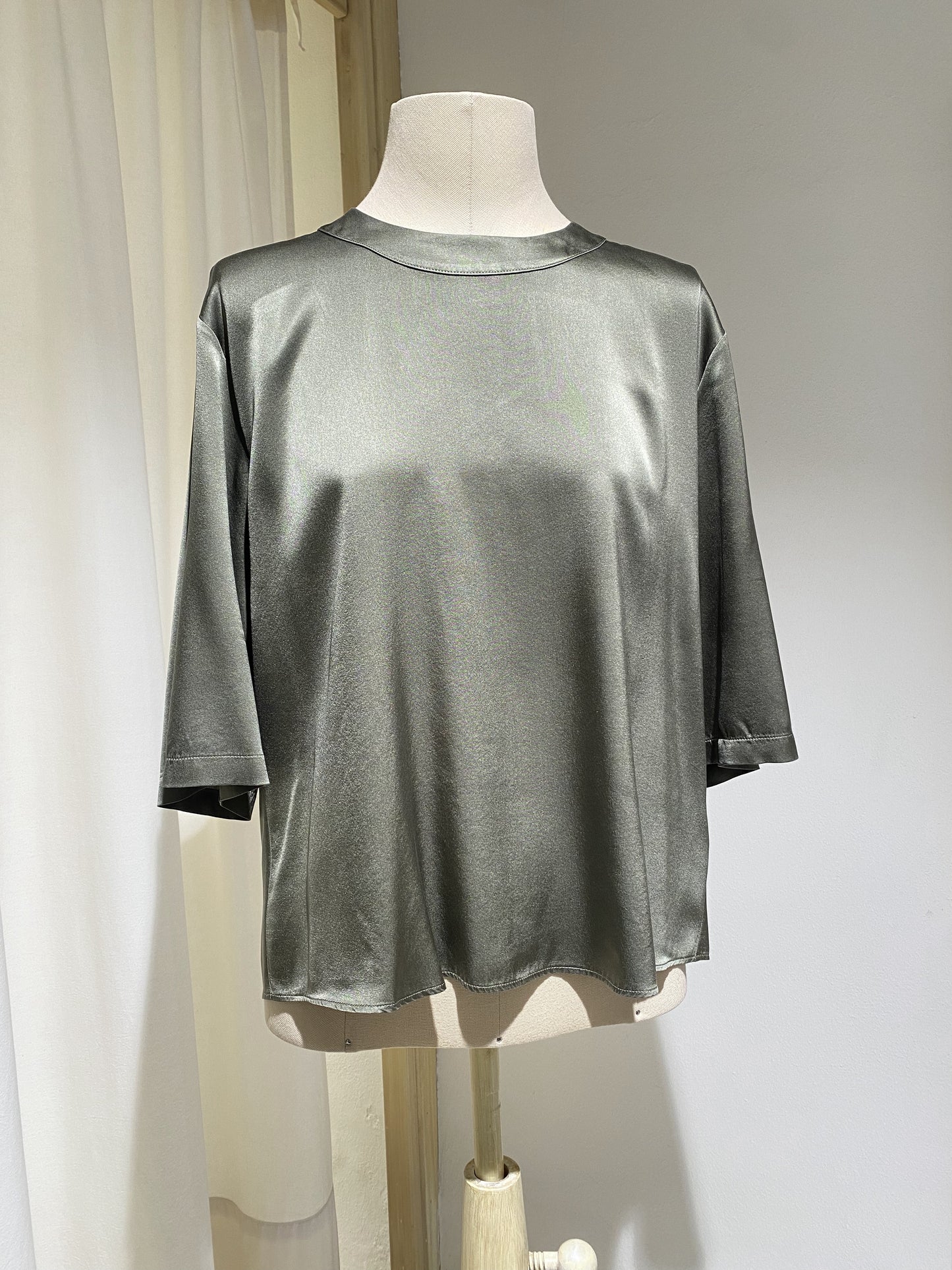 W SILK TOP - FORTE FORTE - OLIVE GREEN