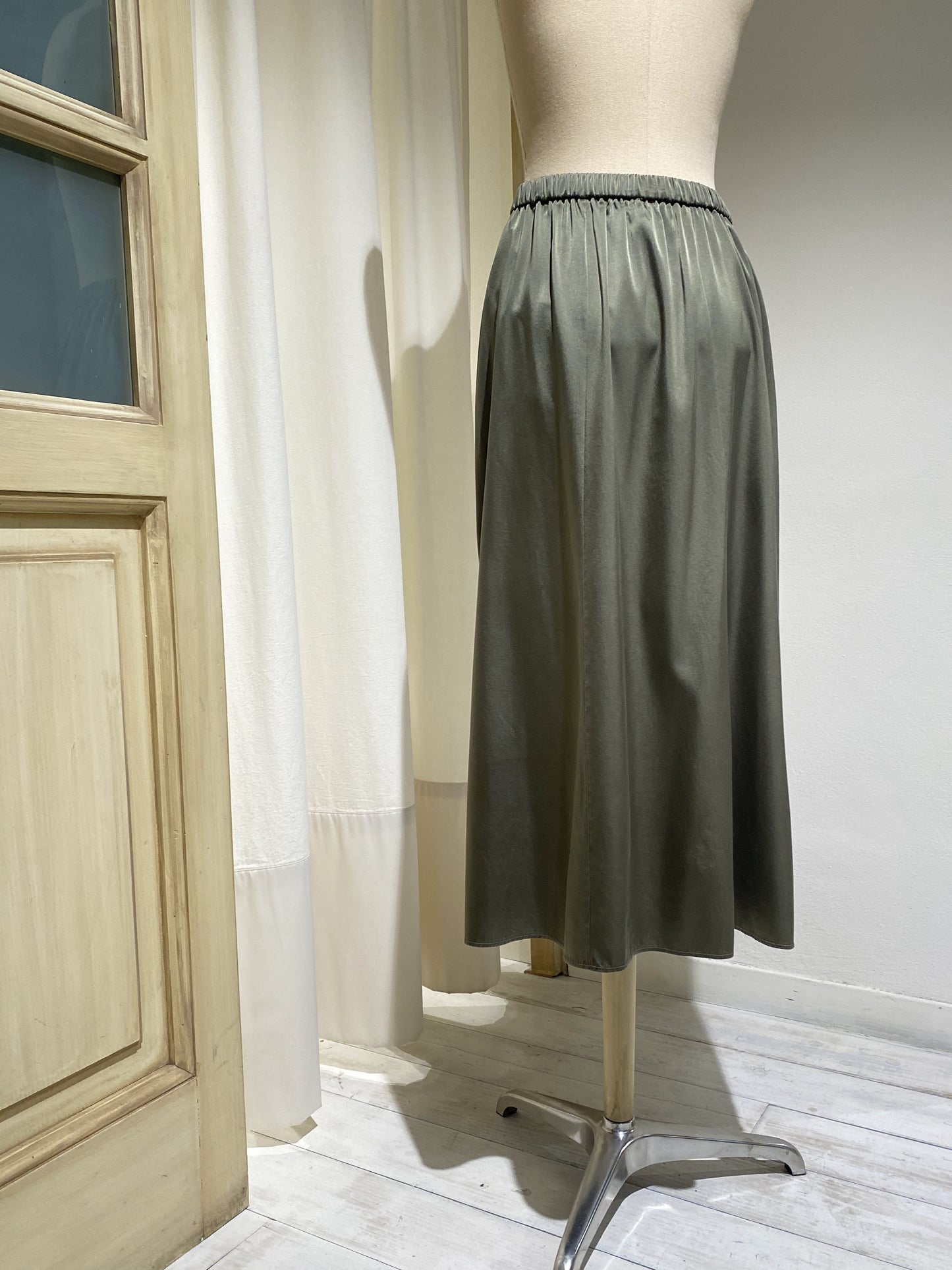 W SILK SKIRT - OLIVE GREEN - FORTE FORTE