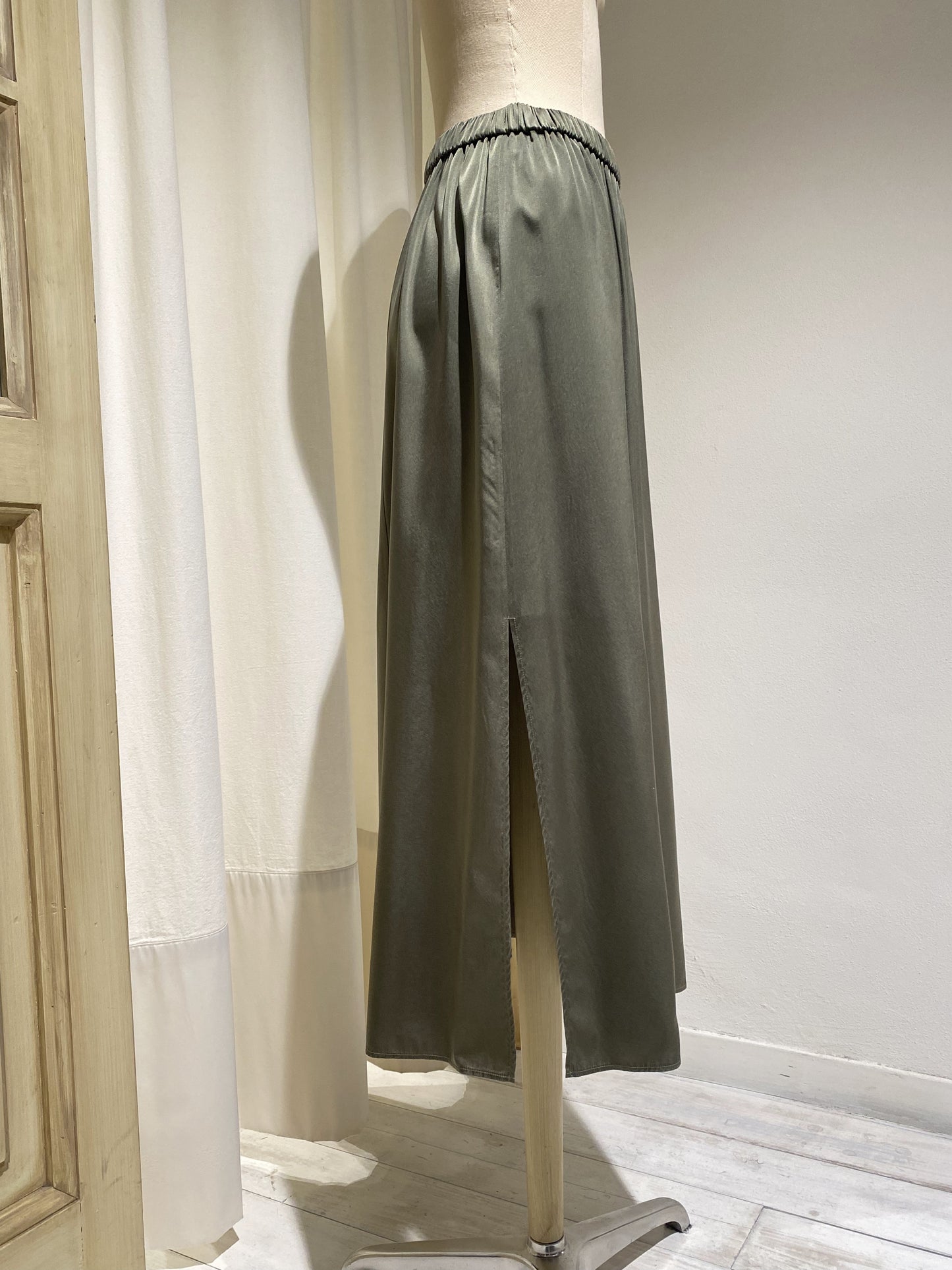 W SILK SKIRT - OLIVE GREEN - FORTE FORTE