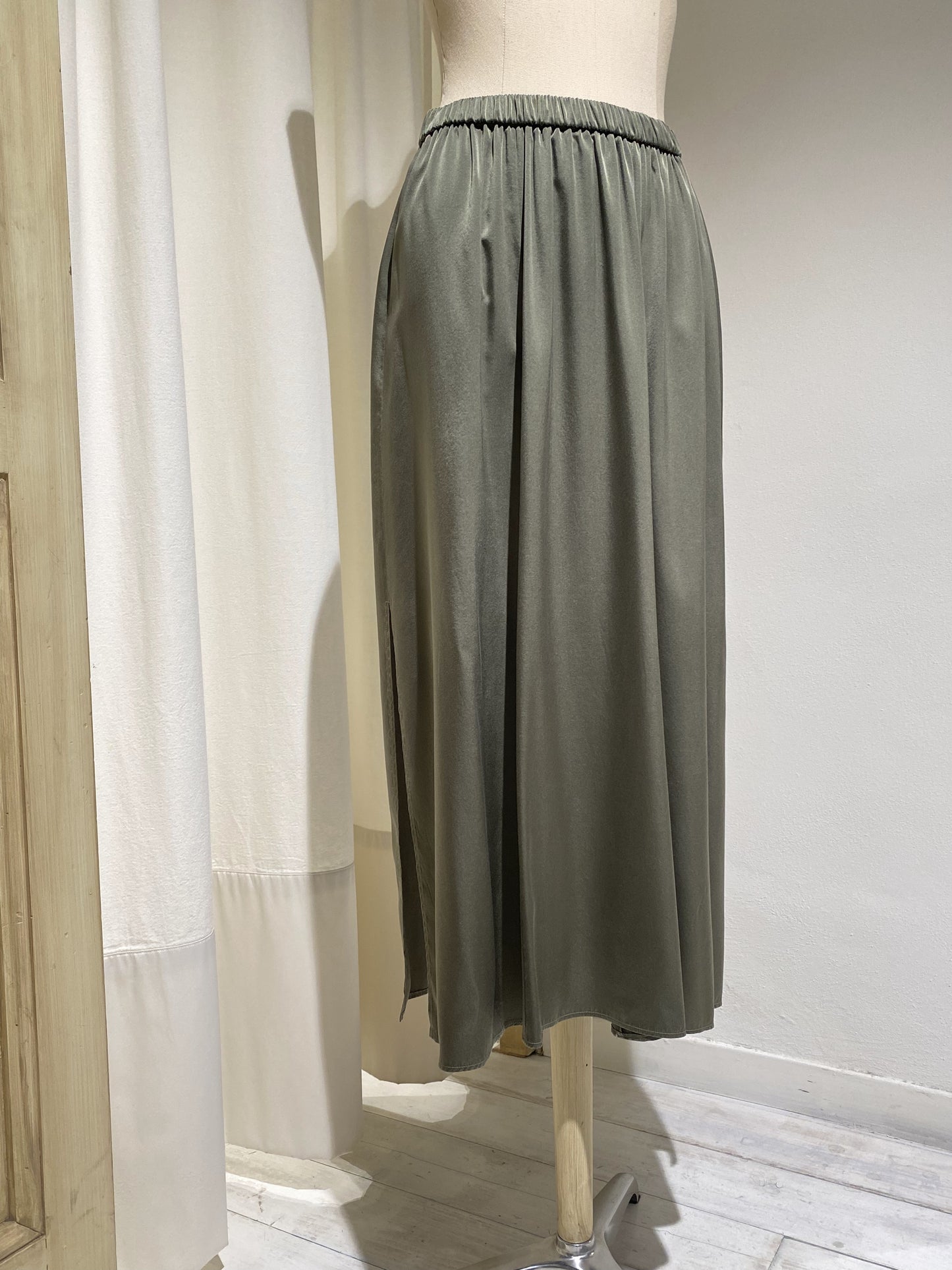 W SILK SKIRT - OLIVE GREEN - FORTE FORTE