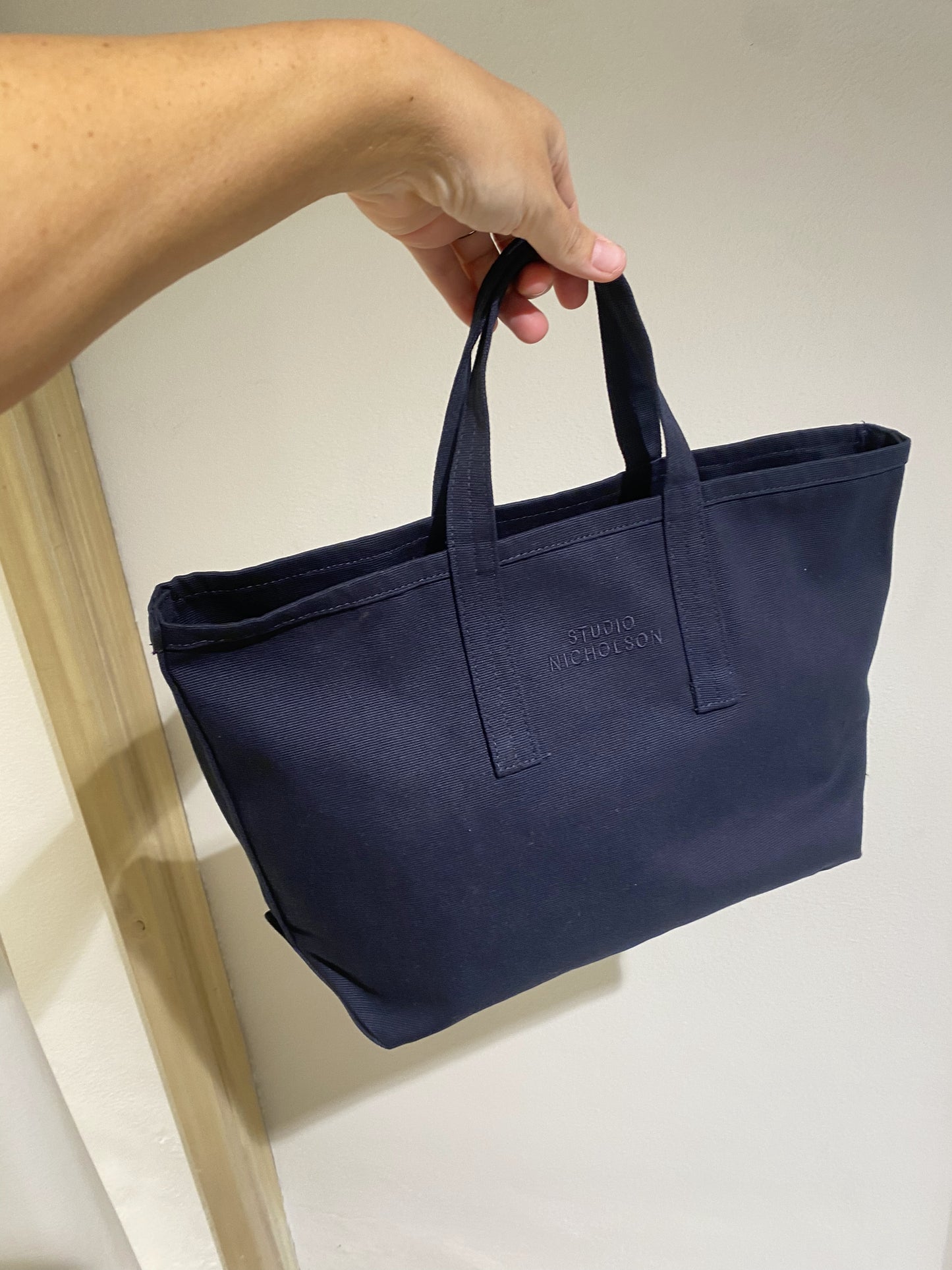 W SMALL TOTE BAG - STUDIO NICHOLSON - NAVY