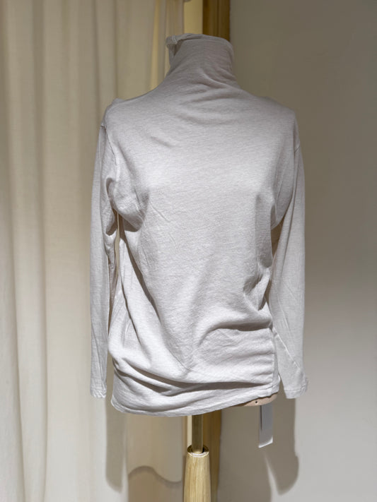 W Long Sleeve High Neck T-Shirt PAS DE CALAIS Ice White
