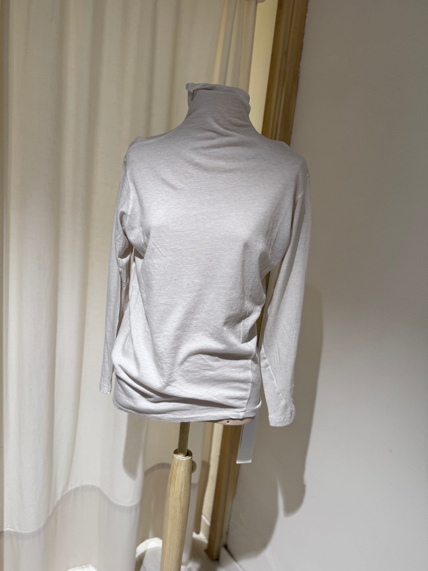 W Long Sleeve High Neck T-Shirt PAS DE CALAIS Ice White