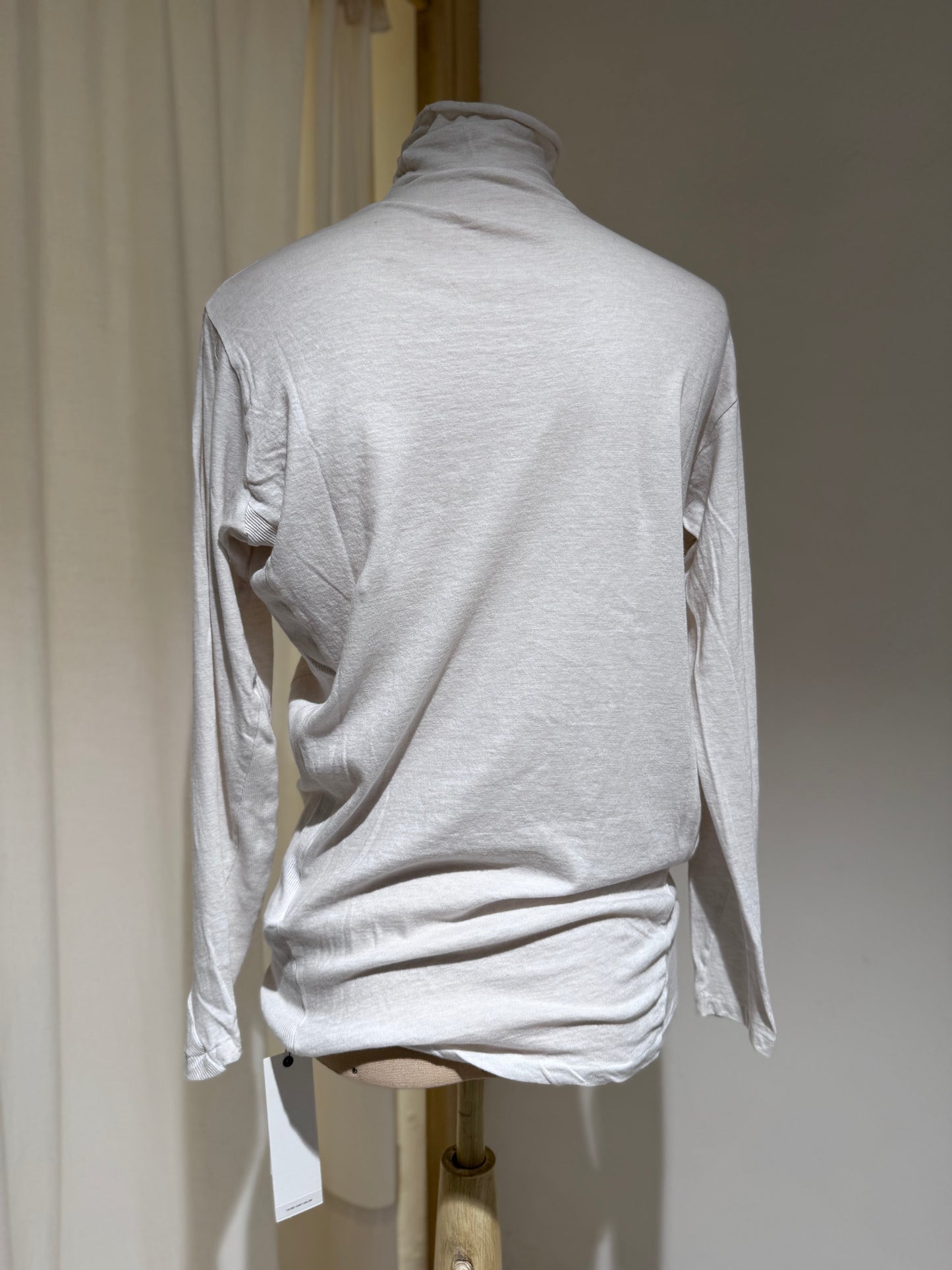 W Long Sleeve High Neck T-Shirt PAS DE CALAIS Ice White