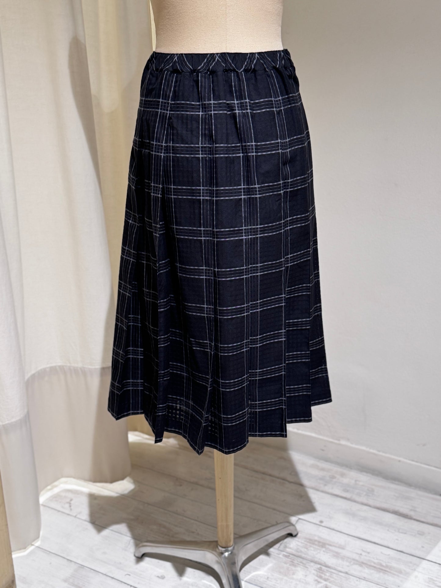 W Rosetta Skirt Check YMC Black/Grey